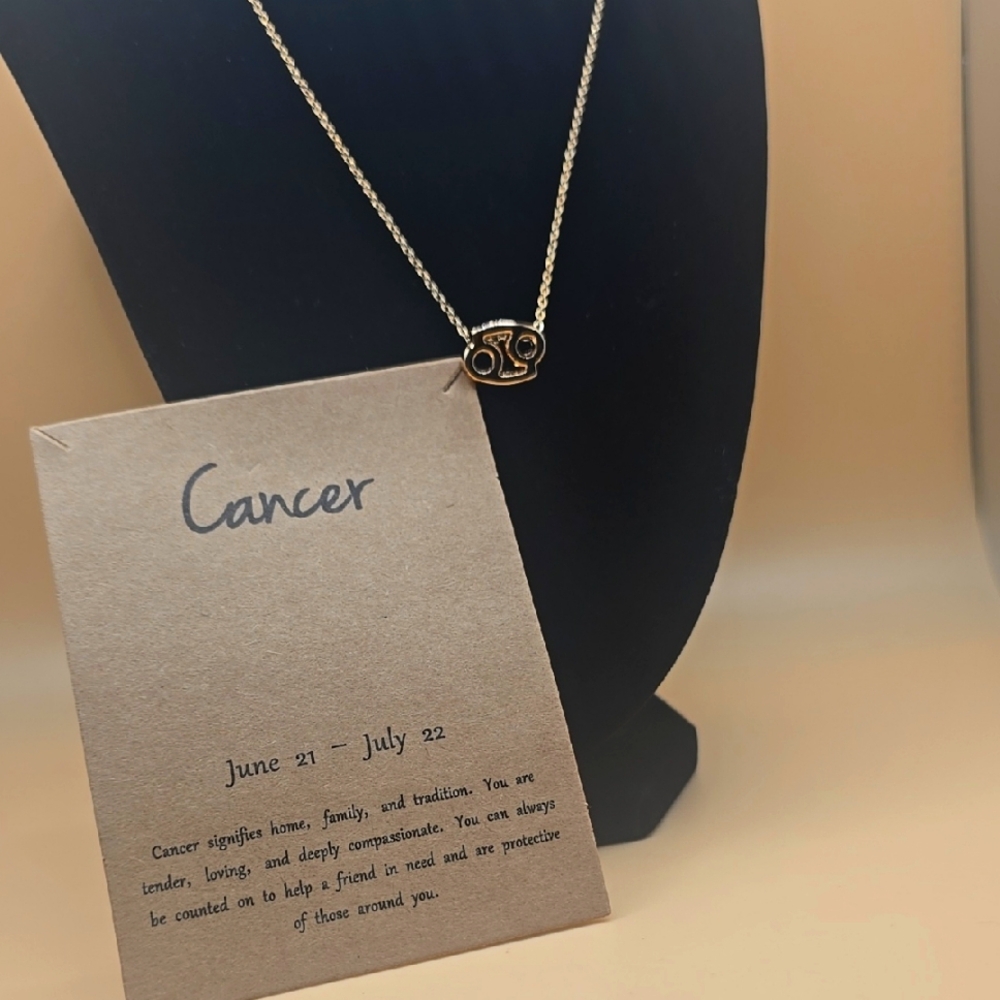 Cancer Zodiac Necklace | Gold Chain | Astrology Jewelry | Gift Ready